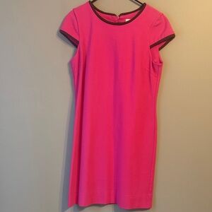 Sara Campbell Dark Pink Sheath Dress. Beaded Trim.